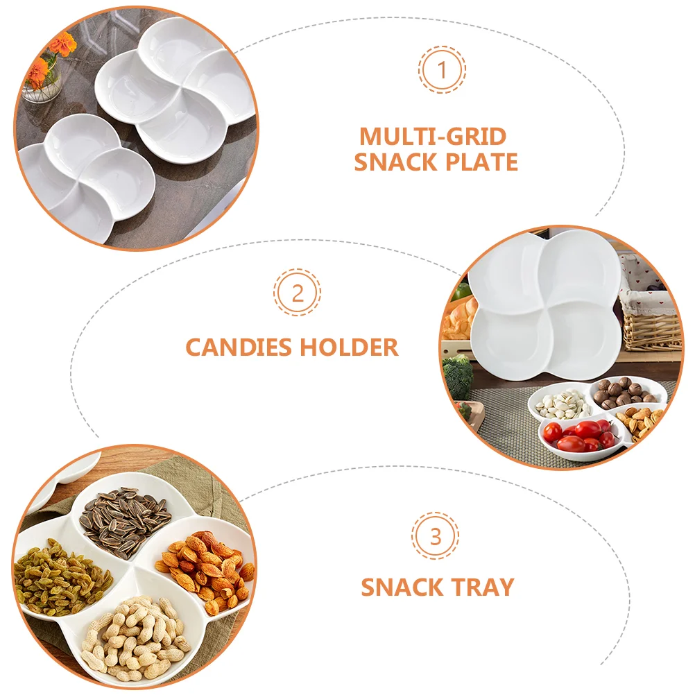 Небольшая бытовая тарелка с четырьмя отделениями фруктами поднос для ювелирных