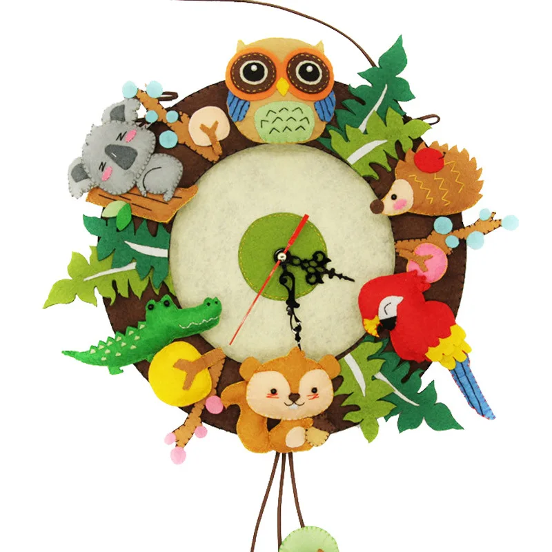 

1PC DIY Funny Wall Clock Kindergarten Learning Education Kids Children Handmade Craft Toys Home Decoration Christmas Gifts ZLL