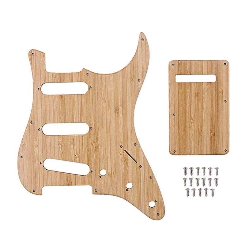 

Бамбуковая Накладка для гитары, премиум, предварительно загруженная, накладка на гитару SSS Guard + задняя пластина для гитары ST