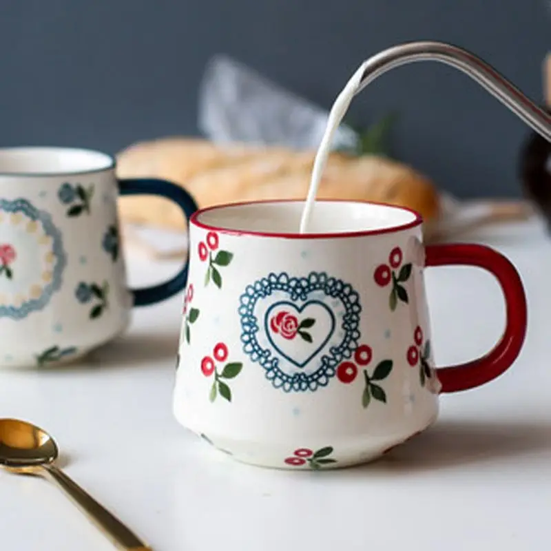 

Керамическая чашка-вишня, милая чашка для питьевой воды для девочек, чашка для домашнего завтрака, чашка для молока, чашка для кофе