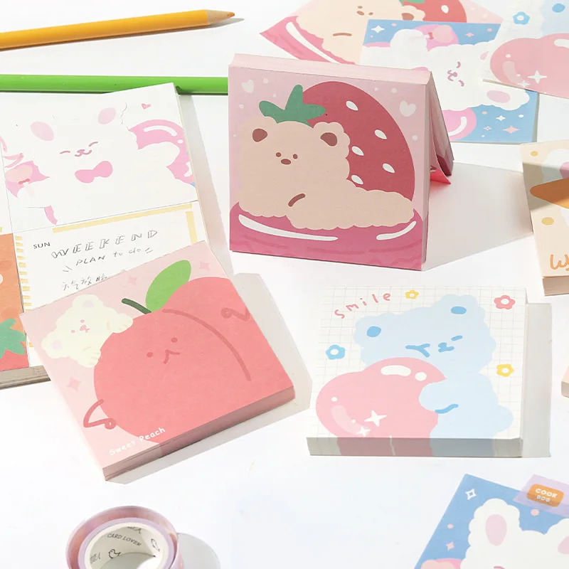 

Cute Cartoon Colorful Memo Pad 8*8cm Thick Message Notes 100 Sheets Lovely School Office Stationery Gift