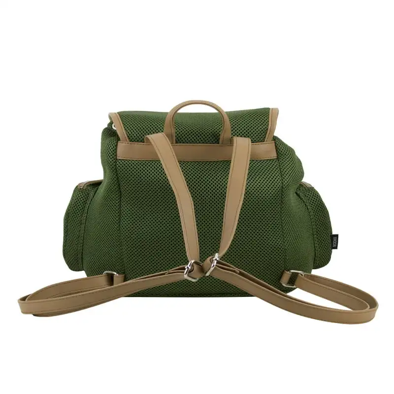 

Chic Dual Zipper Pockets Unisex Drawstring Mini Backpack Bag, Olive Green Edition