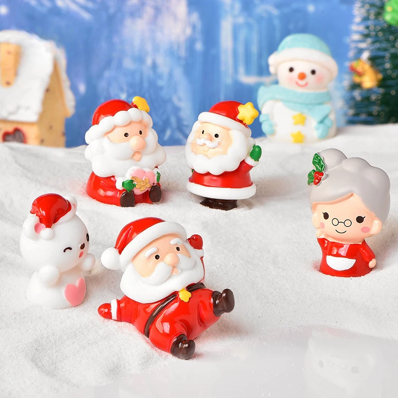 

22pcs Christmas Micro Landscape Snowy Ornaments Miniatures Santa Claus Snowman Decoration Figurines Kawaii Desk Decor Crafts