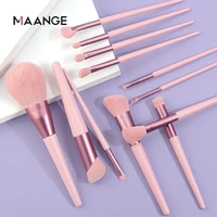 maange 12 pcs pink makeup brushes set high quality eye shadow blending sponge for eye makeup brushes organizer for cosmetics