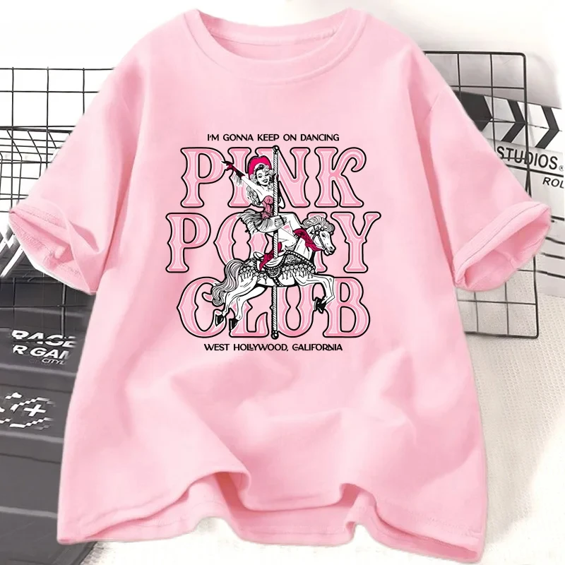 Розовая футболка Pony Club принцессы в стиле кантри женская винтажная с коротким