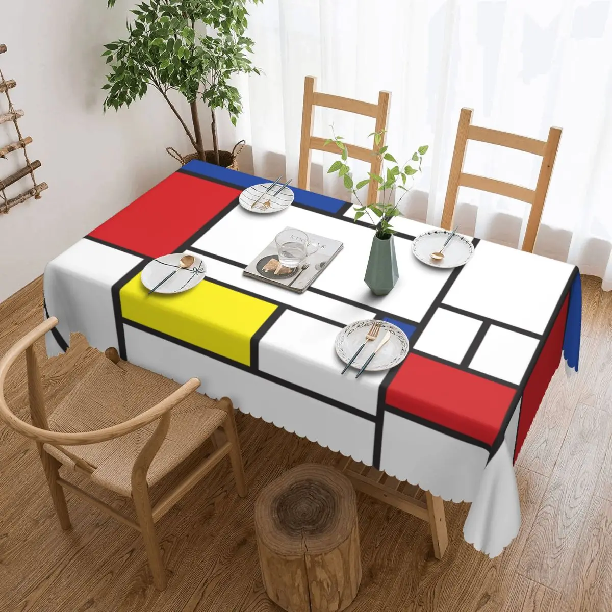 Прямоугольная маслостойкая Скатерть Mondrian Минималистичная Современная