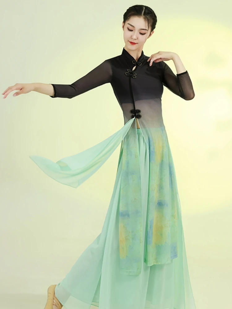 Chinese Style Hanfu Classical Dance Costumes Female Elegant Fan Dance Yangko Clothing Suits Performance Square Dance Costume images - 6
