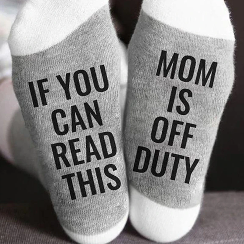 Women Novelty Funny Sayings Cotton Crew Socks If You Can Read This Mom Is  Letters Print Mid Tube Hosiery Stockings 37JB