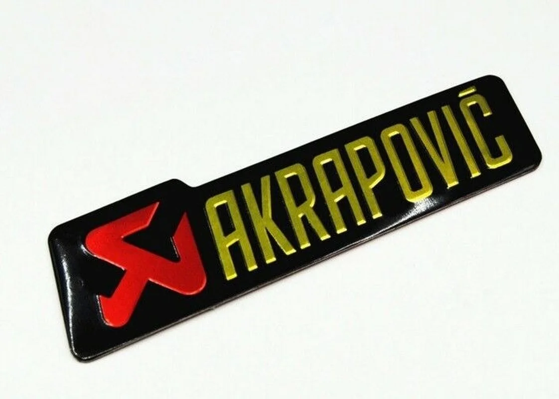 Мотоциклетная оригинальная термостойкая выхлопная наклейка AKRAPOVIC 140x39 |