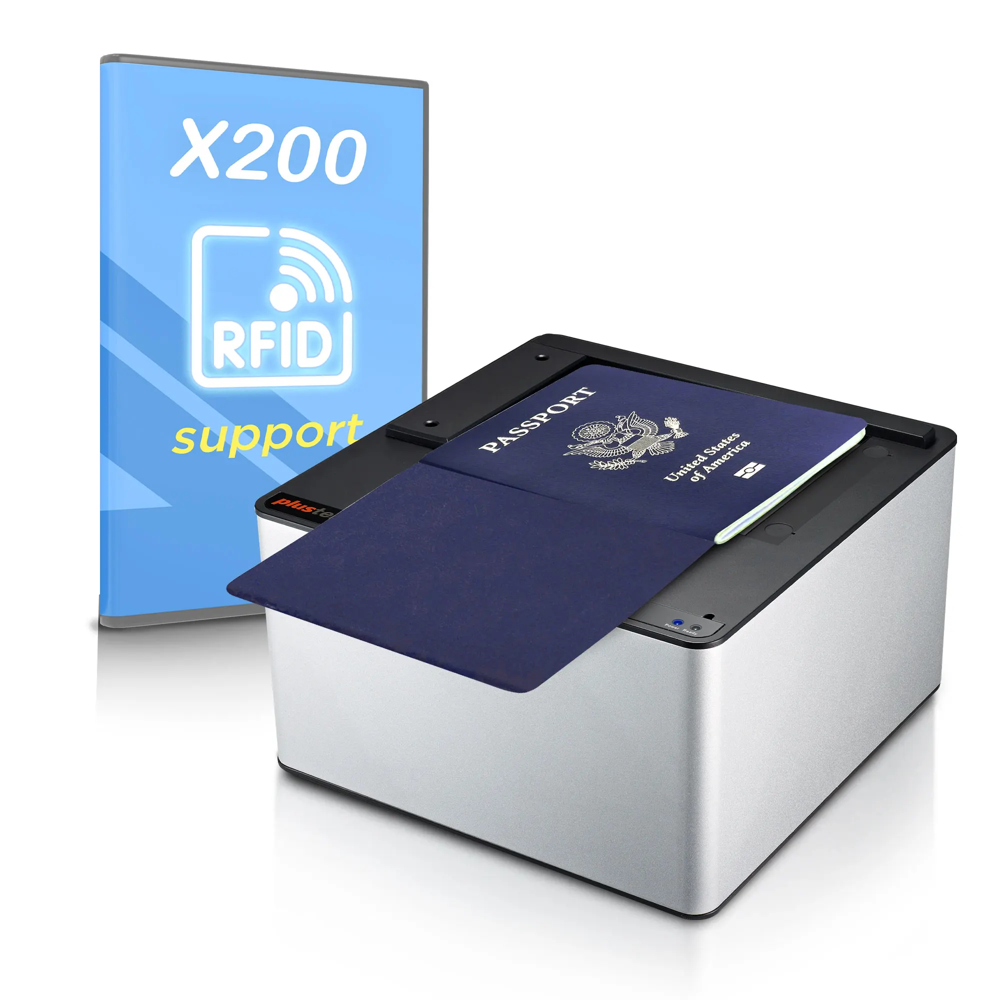 

Plustek Passport Scanner X200 - RFID ID Document Reader with OCR / MRZ White light, Infra-red and UV light SDK provide