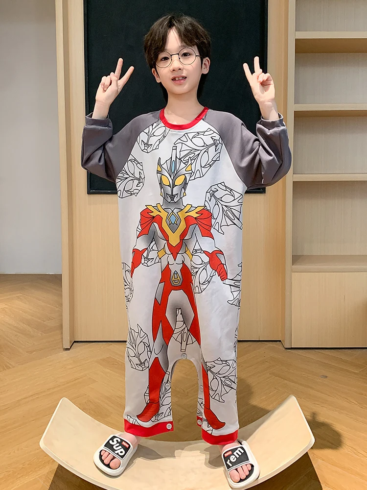 Новые цельные пижамы детские хлопковые с длинными рукавами и рисунком Джерри для