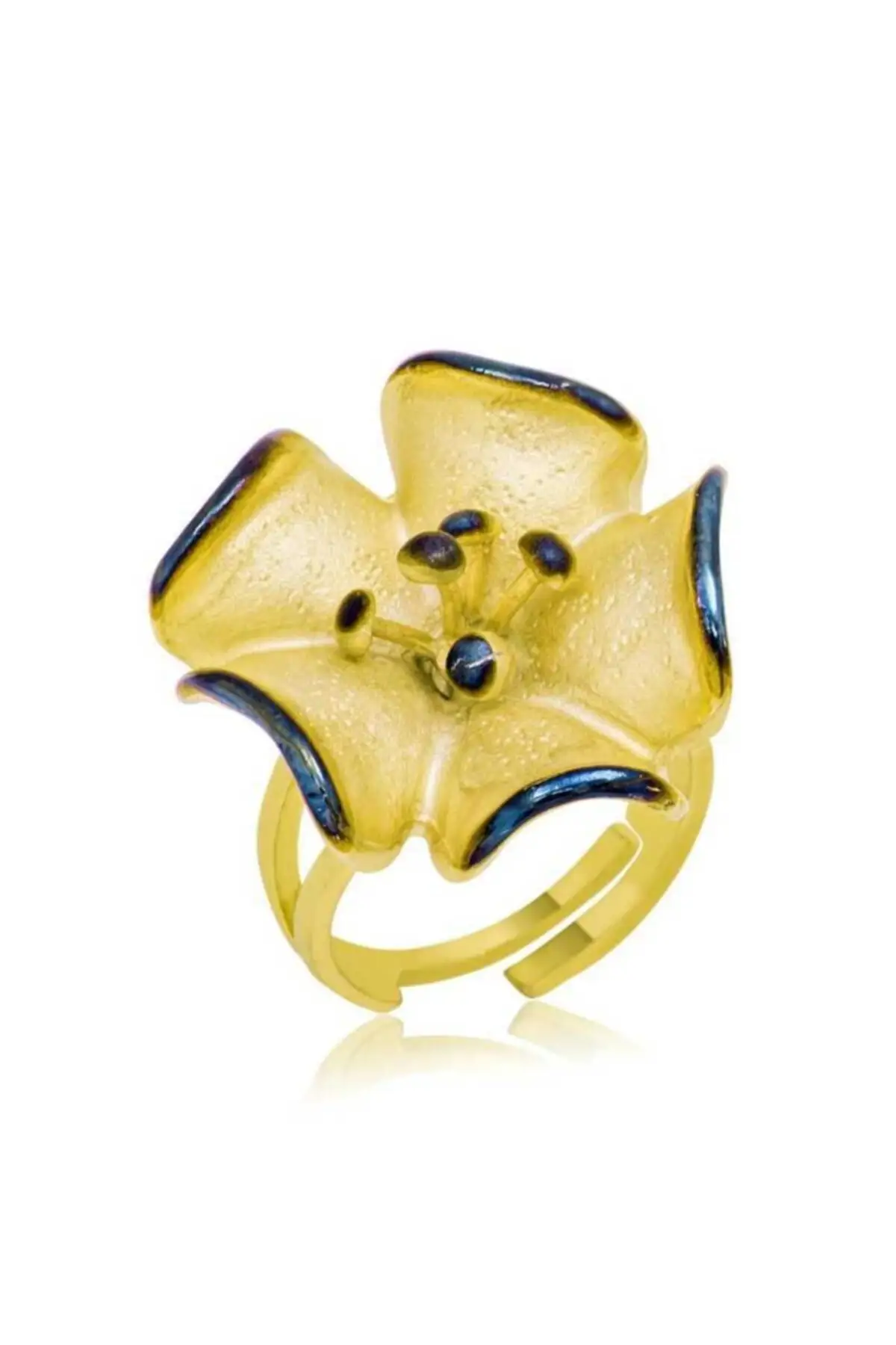 

Women Yellow Flower Silver Ring