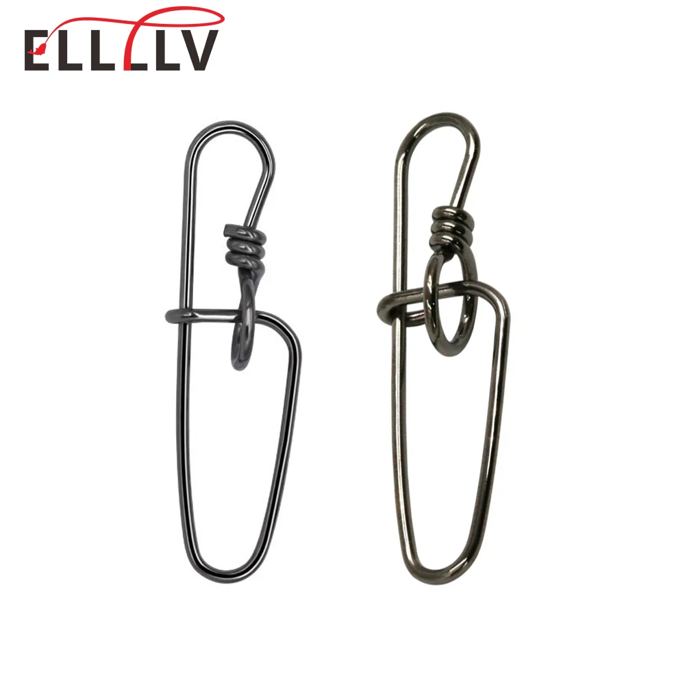 

Elllv 20pcs Stainless steel Double Insurance Inside Lock Pin Saltwater Fishing Quick Ringlock Snap Hard Soft Lure Bait Connector
