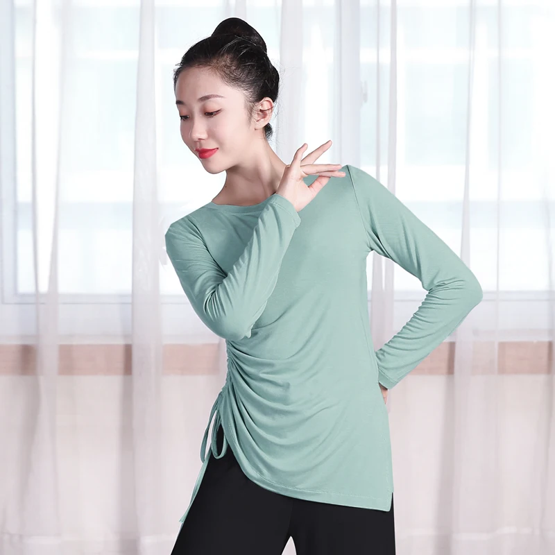 

Тренировочный костюм для танцев, Женский костюм для современных танцев, китайский классический танцевальный костюм из модала, костюм для с...