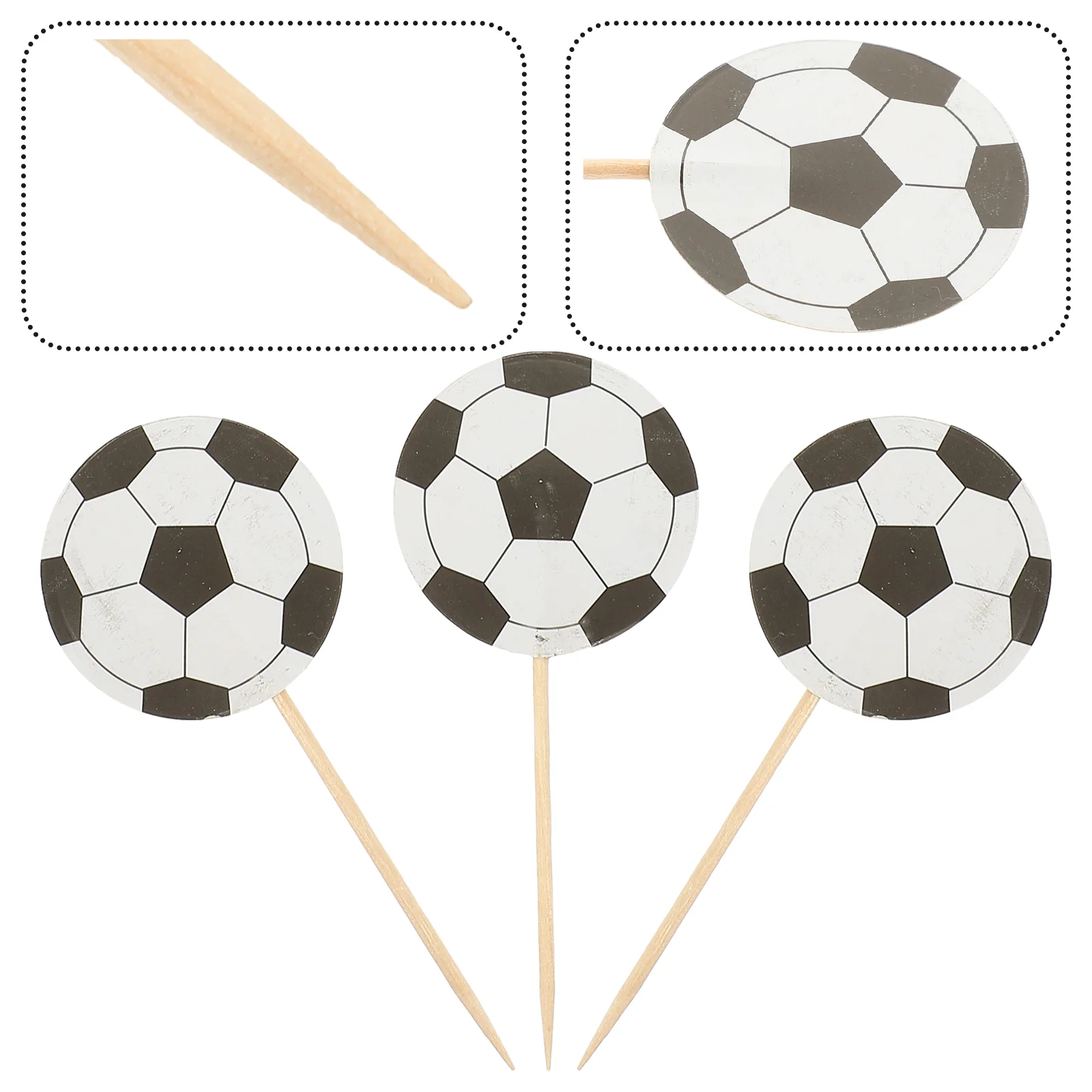

72pcs Football Picks Cupcake Toppers Party Decoration Supplies for Birthday Cake