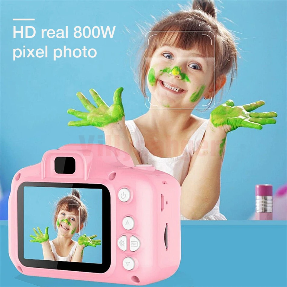 Mini Cartoon Photo Camera Toys with SD Cards Card Reader Kids Digital Camera Video Recorder Camcorder Toys for Kids Girls Gift