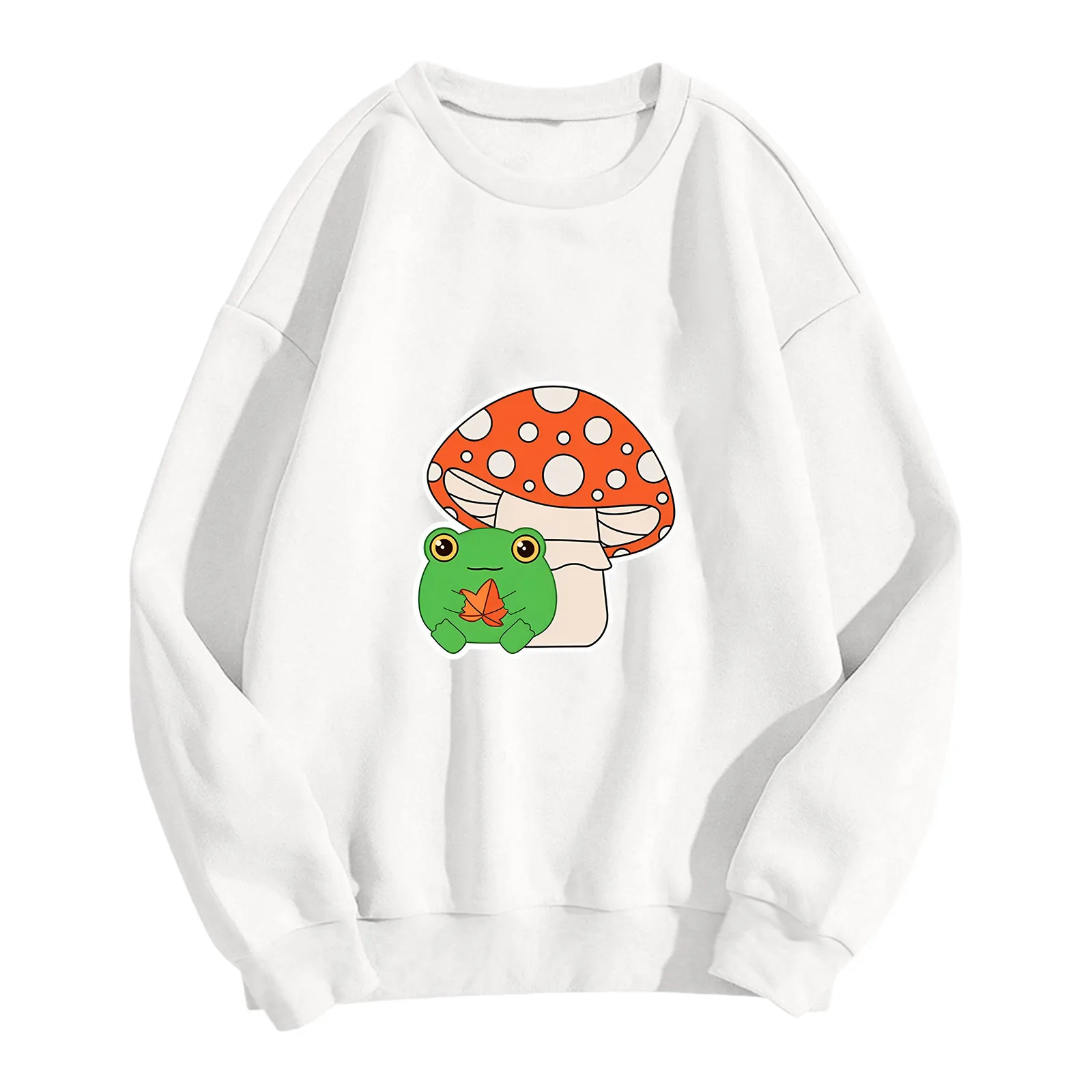 

Women Kawaii Graphic Sweatshirt Round Neck Long Sleeve Pullover Casual Loose Clothes Soprts Hoodie For Ladies Autumn Soprts