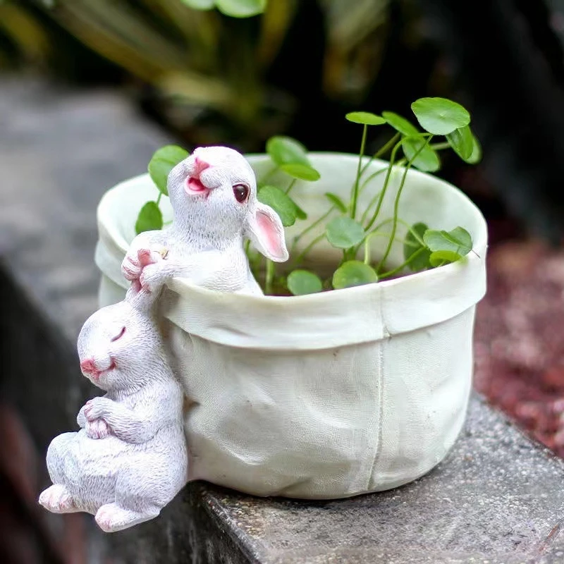 Nordic Creative Decoration Pocket Rabbit Flowerpot Balcony Fleshy Lovely Garden Decoration Family Outdoor Flower Pot