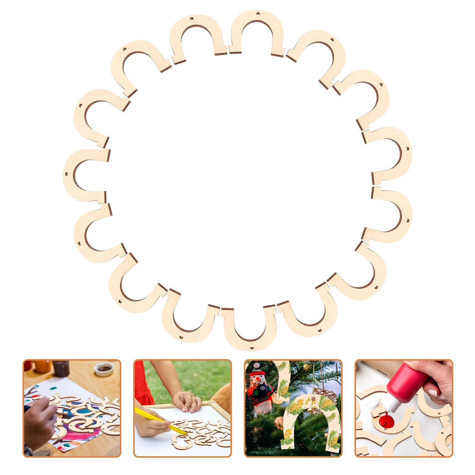 

20 шт., деревянные вырезы в форме подковы