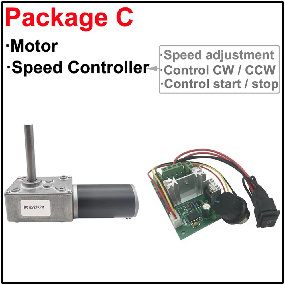 Длина вала 51 мм Микро Червячный мотор-редуктор постоянного тока от 5 до 470 об/мин