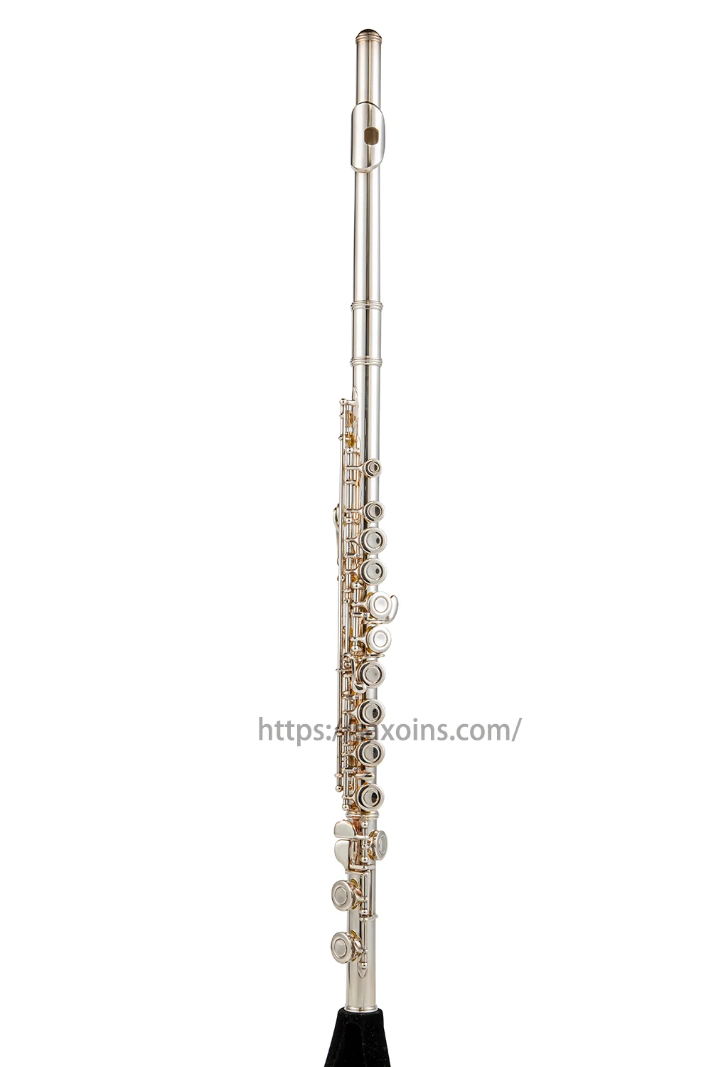 16 closed holes flute cupronuckel body with e mechanism C key Silver body with gold key