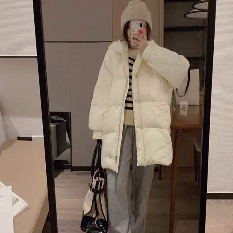 Thickened Bread Jacket Down Cotton-Padded Jacket Women's Korean Style Loose Winter Coat Mid-Length Cotton-Padded Jacket 2022 New