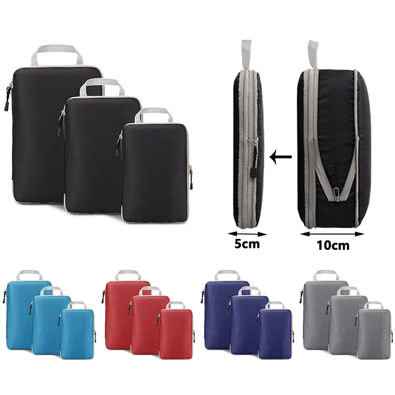 Travel Storage Bag Compressible Packing Cubes Foldable Waterproof Travel Suitcase Nylon Portable With Handbag Luggage Organizer images - 6