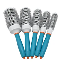 round hair brush ceramic ion nylon hairdressing comb hair cylinder comb anti static portable styling hair comb drying hair brush
