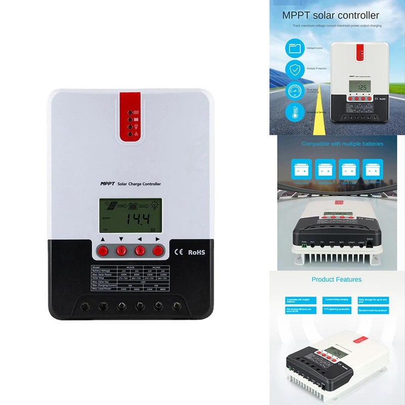 

30A MPPT Solar Charge Discharge Controller 12V 24V Auto Max 100V PV Input Solar Regulator For AGM Lead Acid Gel Lithium Battery