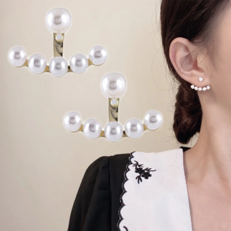 

1 Pair Korean Trendy Simple Pearl Stud Earrings for Women Girls Temperament Elegant Earrings Party Wedding Fashion Jewelry Gift