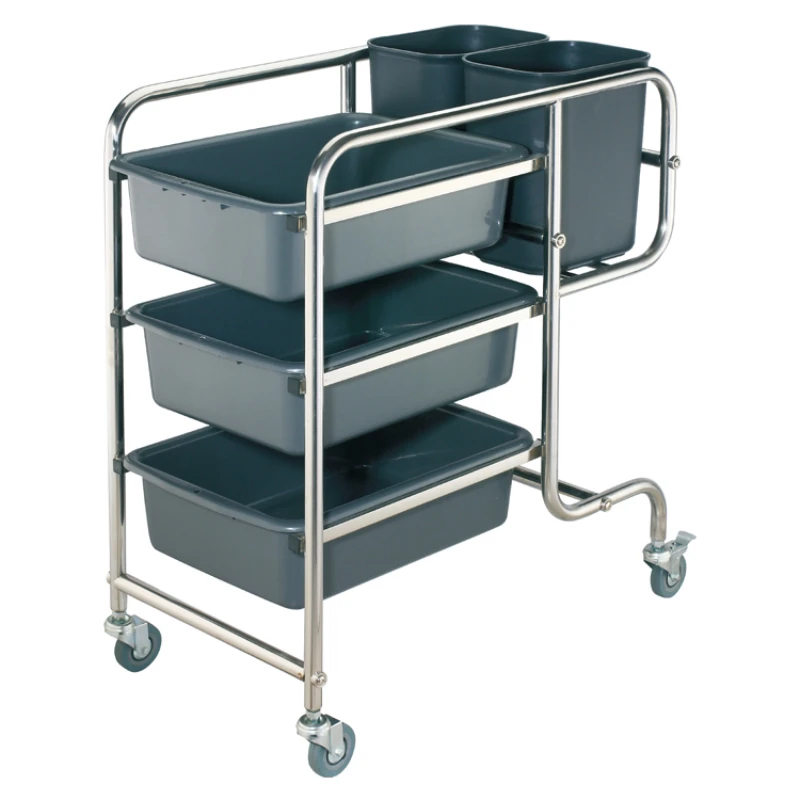 

Big size dish collect cleaning trolley plastic service cart for hotel