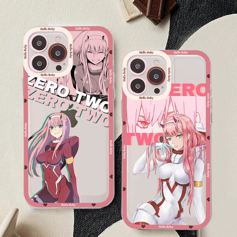 

Zero Two Darling in the FranXX Phone Case For iPhone 13 14 Pro Max XS XR 12 11 Pro 13 Mini 6 7 8 Plus Soft Clear Back Cover