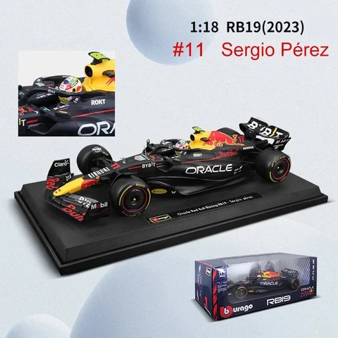 Новый продукт Bburago F1 2023 1:18 Red Bull Racing Rb19 победитель Абу Даби Grand Prix 2023 Специальный стиль Золотой шлем модель автомобиля игрушка