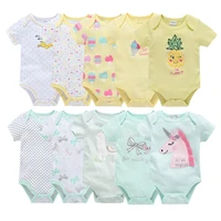newborn baby girls jumpsuit outwear summer short sleeve boys bodysuit cute toddler cotton one piece cartoon unicorn pajamas