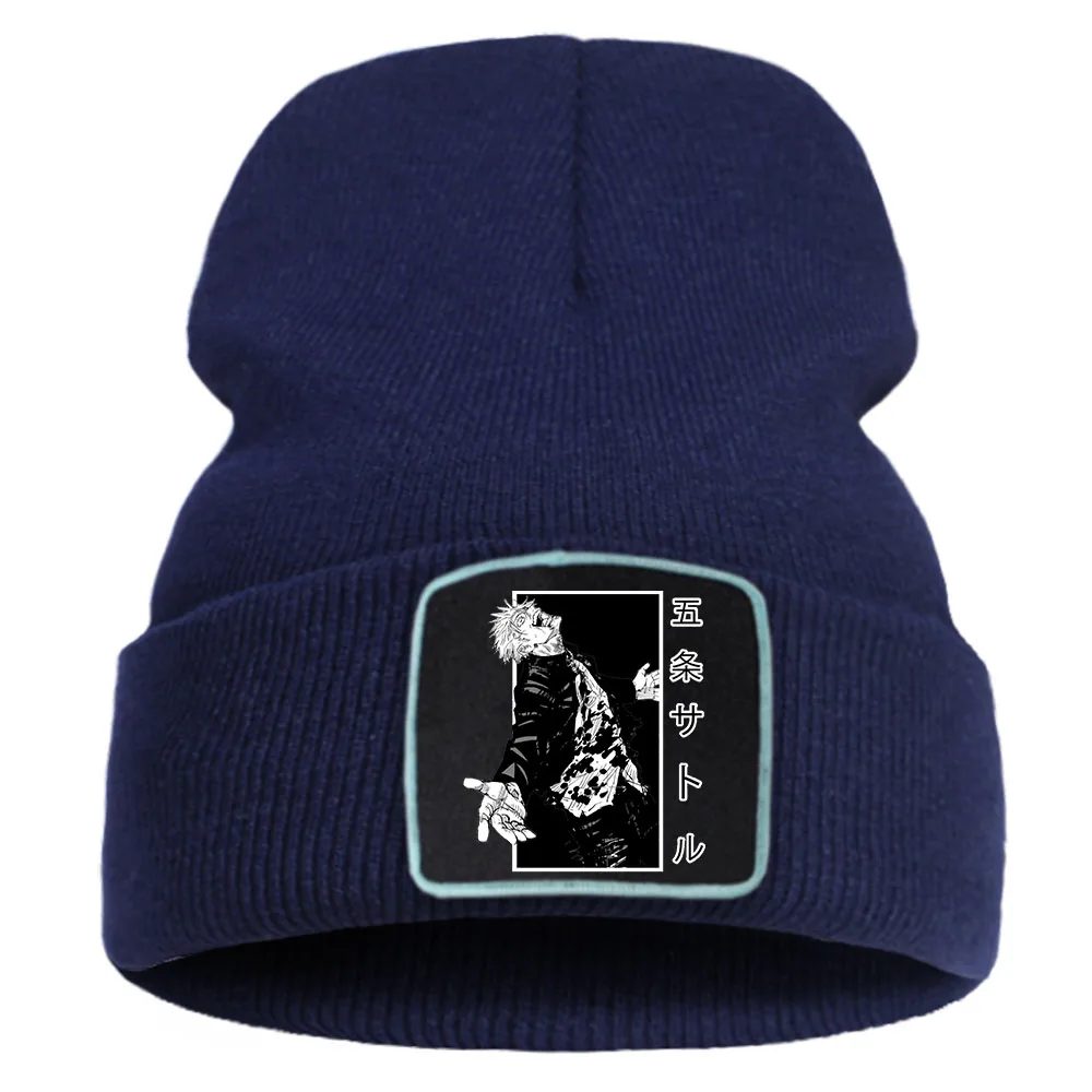 

Jujutsu Kaisen Gojo Satoru Prints Beanie Caps Creativity Outdoor Unisex Hats Quality Breathable Knitted Cap Winter Warm Cap