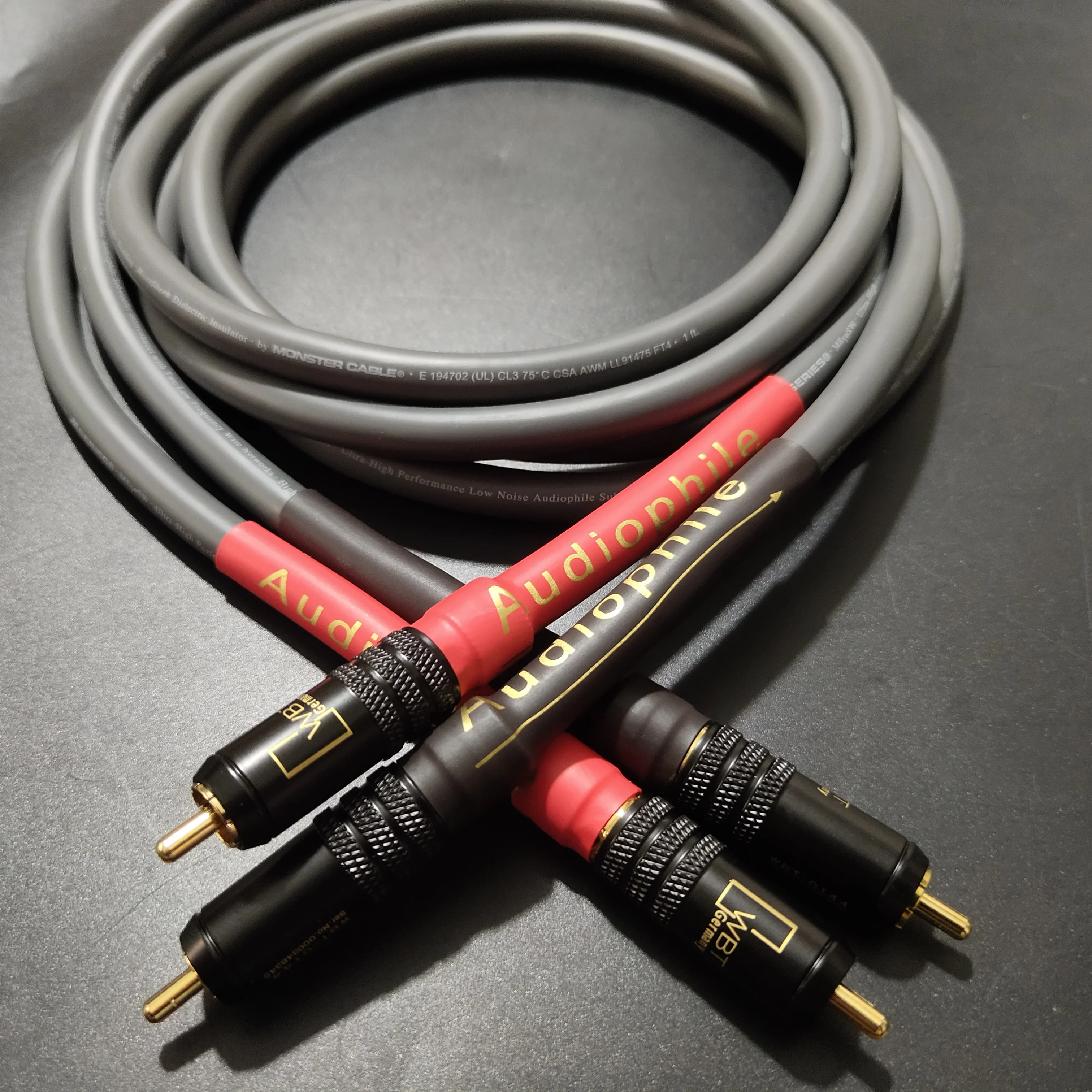 Новый обновленный аудио кабель Monster M850sw OCC аудиофил RCA провод для передачи сигнала лотоса использовать Стерлинговое Серебро припой WBT позолоченный штекер