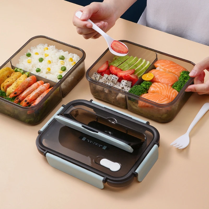 

Portable Plastic Lunch Food Storage Soup Airtight Containers Kids With Compartments Bento Box Adults Microwave Oven Thermal Bag