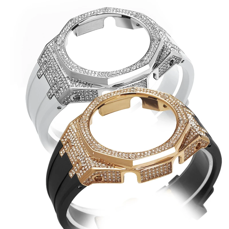 Фото Diamonded Gen4 GA2100 GA2110 GMA-S2100 Металлический корпус MOD Kit для Casioak Безель для часов Резиновый ремешок для часов с инструментами для ремонта №5
