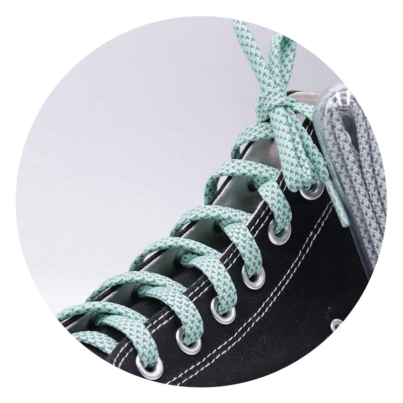 7MM Top Flat Reflective Trendy Shoelaces Pretty Shining shoestring In Light  Walk Running Boot Sport Shoe Laces Custom Shoecords