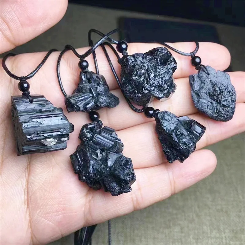 

Natural Black Tourmaline Pendant Carving Crystals And Stones Healing Home Decoration Accessories Room Decor 1pcs