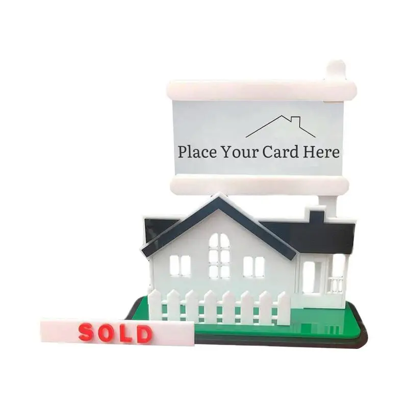 

Realty Business Card Display Storage Stand For Name Cards With Sold Sign Acrylic Business Cards Organizer Realty Agent Supplies