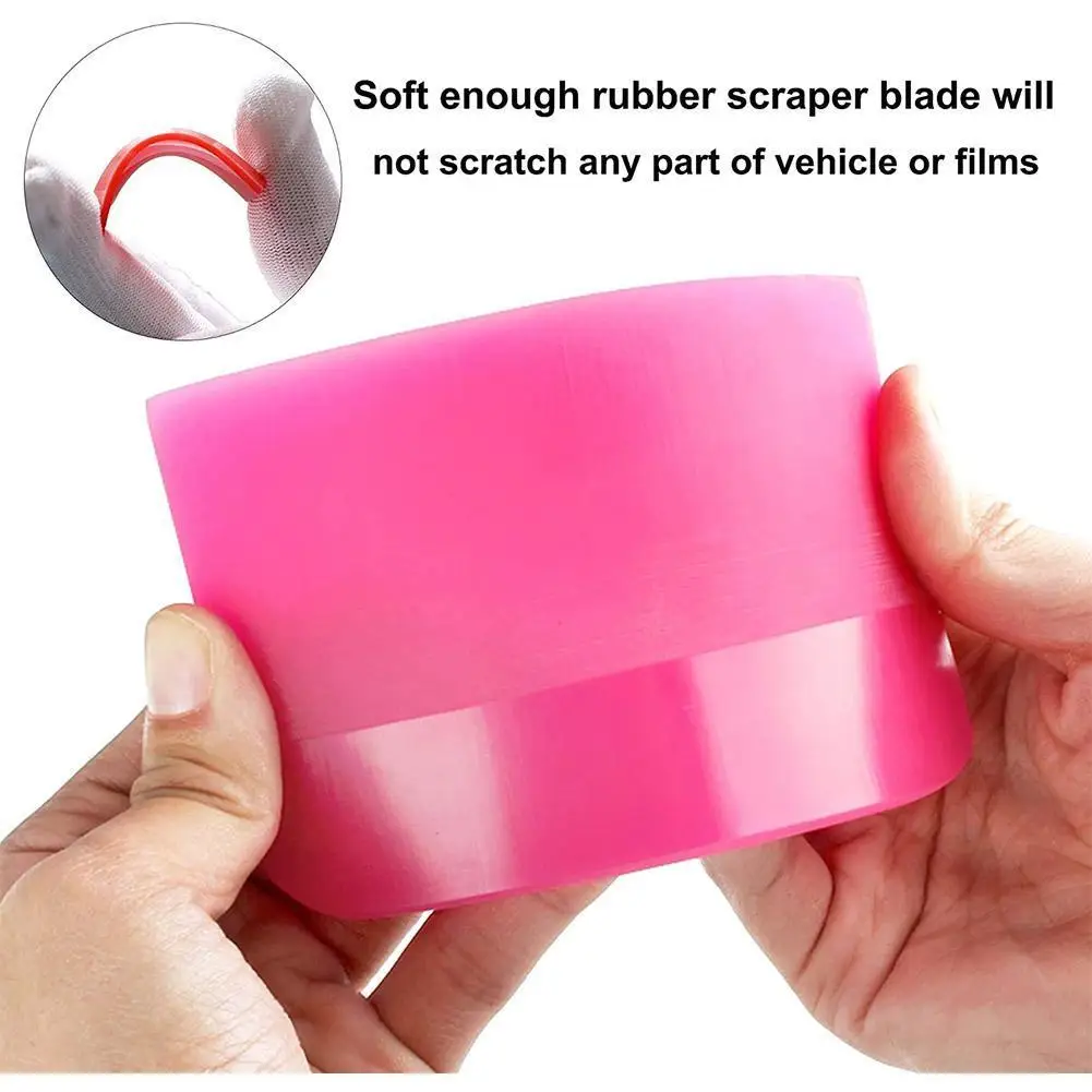 

Pink Scraper Soft Rubber Car Window Squeegee Tint Tools Glass Water Wiper Vinyl Wrap Auto Home Office Scraper 2023