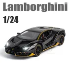 Модели игрушечных автомобилей из сплава 124, Lambor LP770-4, литая под давлением металлическая модель спортивного автомобиля, Игрушечная модель с 4 дверями и легким автомобилем, лучшие подарки