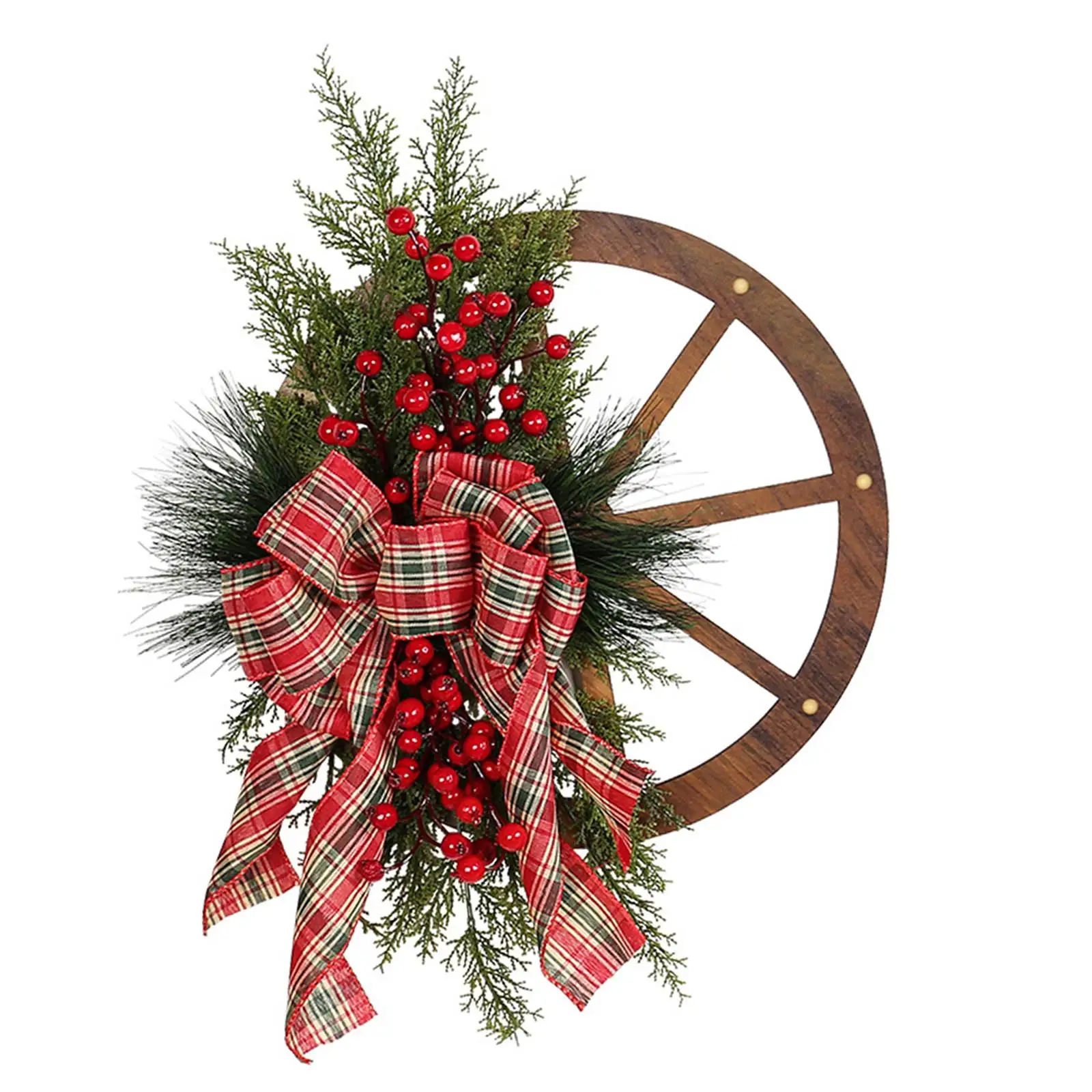 

Рождественский венок на дверь, деревянное колесо для дома и улицы, праздничная гирлянда 2023 для балкона, гостиницы, стен, офиса, окна