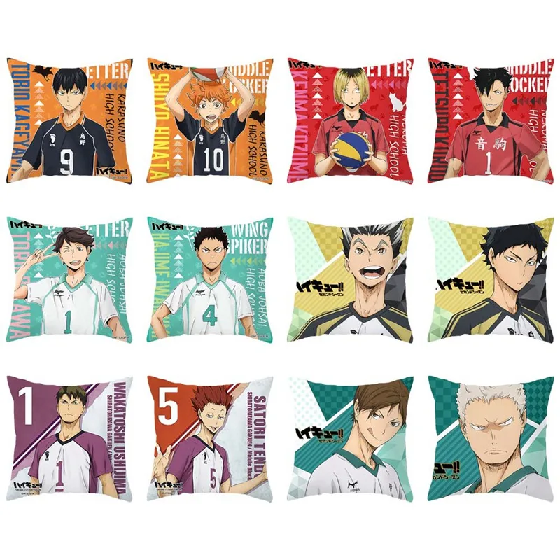 

Haikyuu Volleyball Boy Cartoon Polyester Pillowcase Home Decor Cushion cover Gift For Anime Loving Double-Sided Print 45x45cm