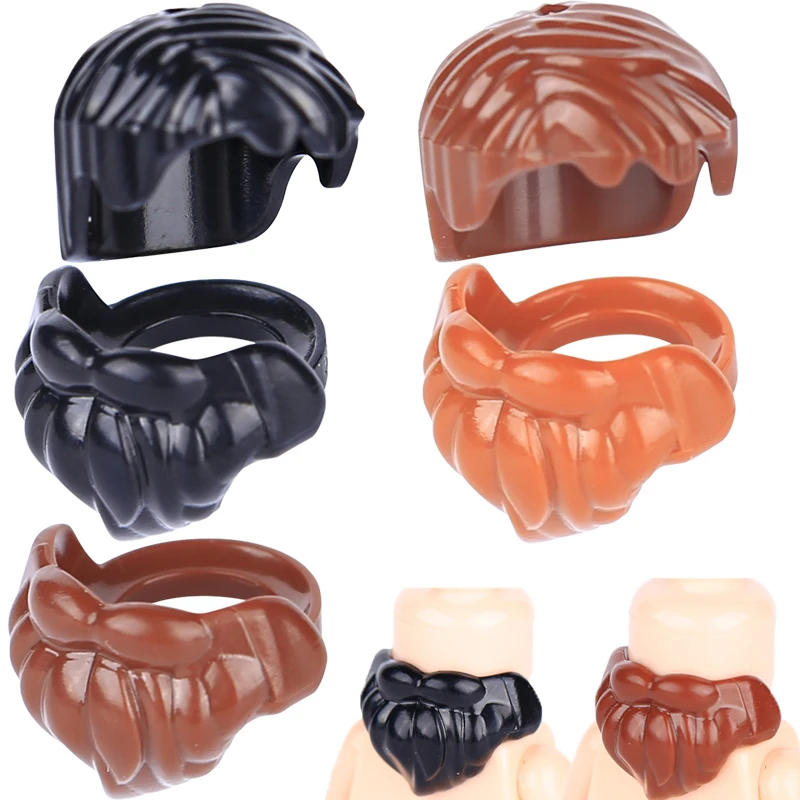 MOC средневековые фигурки короля строительные блоки для бороды военные головные