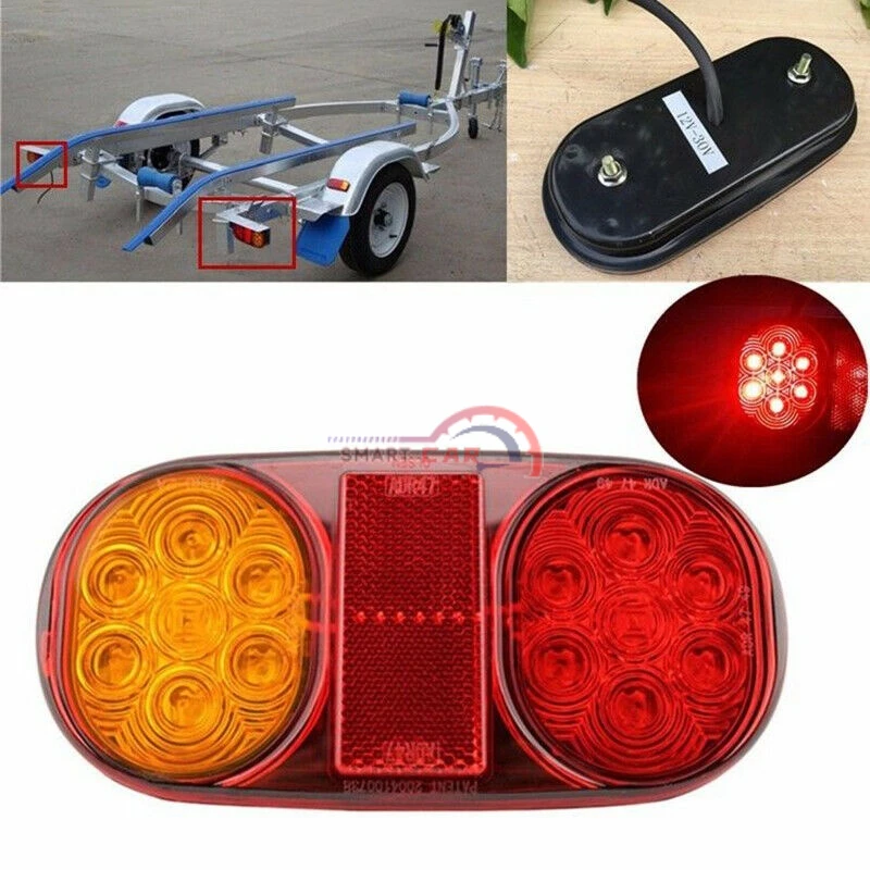 

Yellow+Red LED Tail Lights Stop ABS Waterproof Indicator Car Boat Trailer Bulbs Accessories DC 10-30V LED Tail Lights