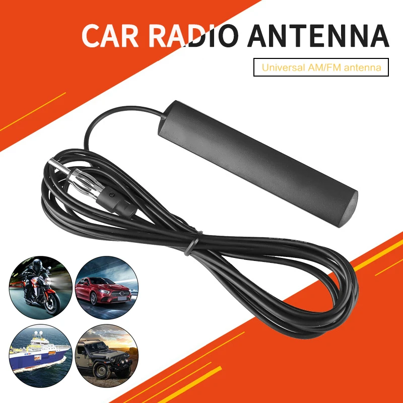 

3/5m Universal Car Radio FM Antenna Signal Amp Amplifier Hidden Antenna Stealth FM AM For Vehicle Truck Motorcycle Boat