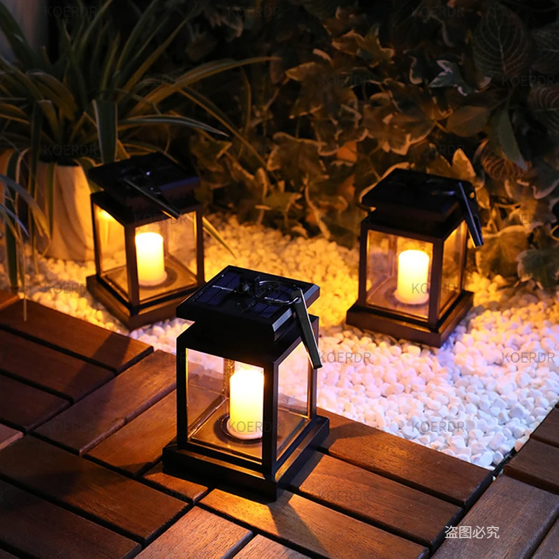 Solar Light Candle  Palace Outdoor Waterproof Lantern Hanging for Patio Solar Garden Landscape Lamp Christmas Tree Decoration