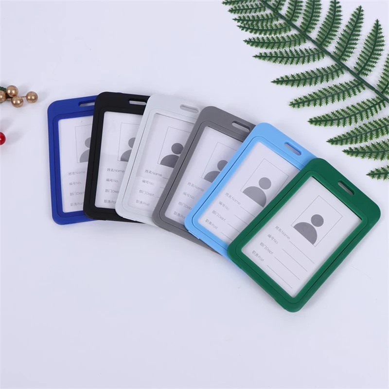 

Vertical Employees Transparent Credentials Badges Holder Lanyard for Business Meeting Pass ID Card Colorful Pass Protector Case